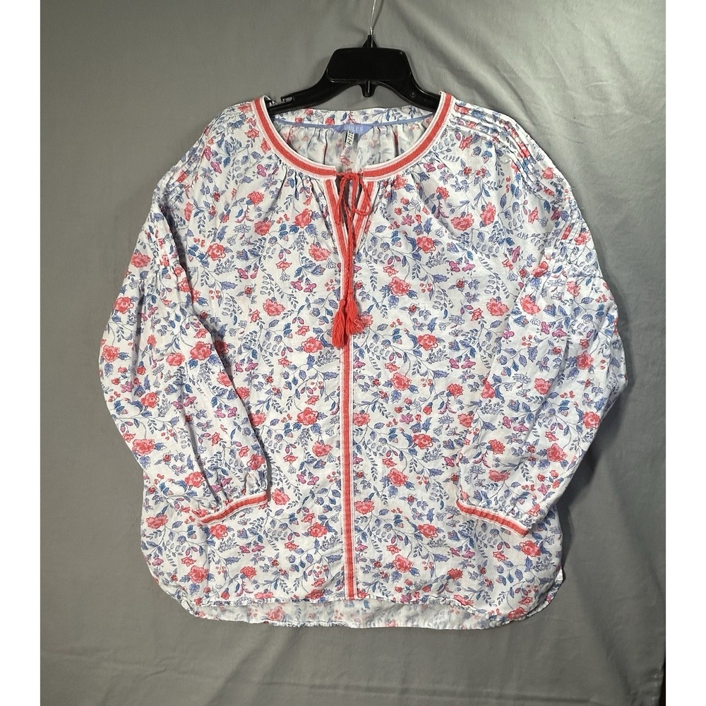 Joules Yolanda embroidered shirt white "Sea Air Ditsy"‎ floral print Women's 14